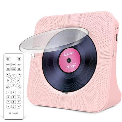 Jazmm CD Player Portable with Bluetooth, HiFi Sound Speaker, CD Music Player with Remote Control