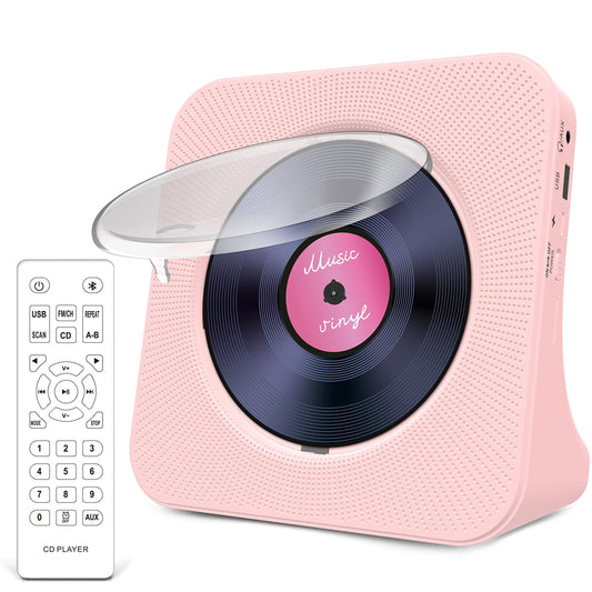 Jazmm CD Player Portable with Bluetooth, HiFi Sound Speaker, CD Music Player with Remote Control