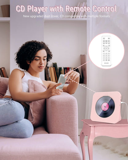 Jazmm CD Player Portable with Bluetooth, HiFi Sound Speaker, CD Music Player with Remote Control