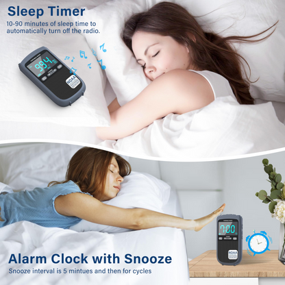 Jazmm AM/FM Rechargeable Portable Transistor Radio with NOAA Weather Alert, LCD Display, Earphone Jack, Digital Clock, for Emergency, Hurricane, Outdoor Activities