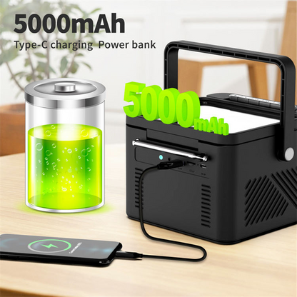 Jazmm Boombox CD Player, CD Cassette Player Combo with Bluetooth, Built-in 5000 Rechargeable Battery, 5w HiFi Speakers, FM Radio, Tape Recording, USB/AUX/Micro SD/3.5mm Headphone for Home