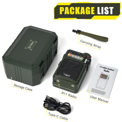 Jazmm Solar Emergency Radio with 4000mAh Power Bank, Hand Crank & Bluetooth 5.0, Portable Survival Radio with SOS Alarm/Flashlight, NOAA Weather/FM/AM/SW for Camping, Hiking, Blackouts