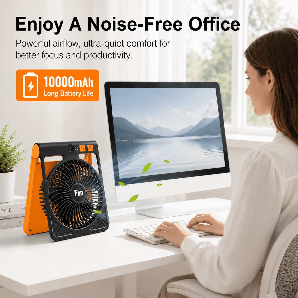 10000mAh Solar Camping Fan with Light, Rechargeable Portable Tent Fan with LED Lantern, 4-Speed Adjustable Airflow, Type-C Charging, Outdoor Camping and Emergency Use Fan