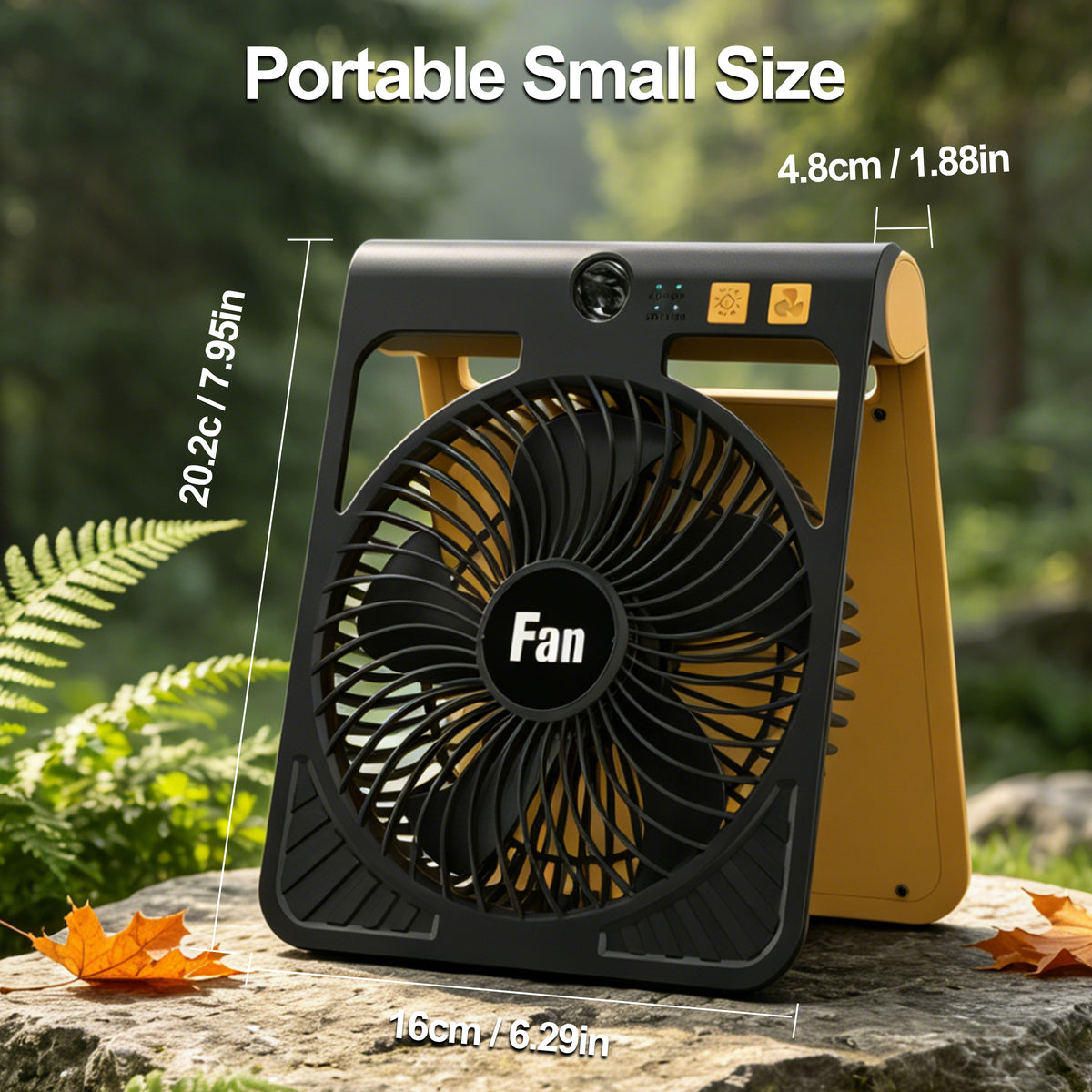Solar Camping Fan with Light, Rechargeable Portable Tent Fan with LED Lantern, 4-Speed Adjustable Airflow, Type-C Charging, Outdoor Camping and Emergency Use Fan