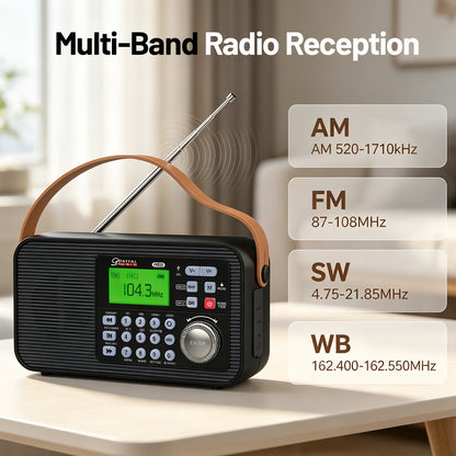 NEW 2026 Portable AM FM Radio with NOAA Weather Alert, AA Battery Backup, 10W Loud Speaker Tabletop Transistor Radio