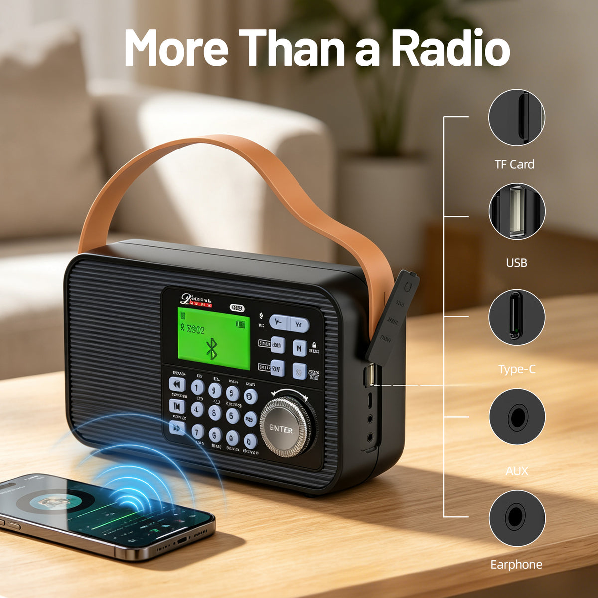 NEW 2026 Portable AM FM Radio with NOAA Weather Alert, AA Battery Backup, 10W Loud Speaker Tabletop Transistor Radio
