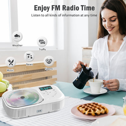Jazmm Portable CD Player, Rechargeable Bluetooth CD Players for Home & Car