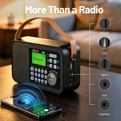 NEW 2026 Portable AM FM Radio with NOAA Weather Alert, AA Battery Backup, 10W Loud Speaker Tabletop Transistor Radio