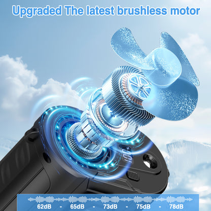 AI Portable Waist Fan With Spare Battery 5 Speeds Strong Airflow Belt Fan 26H Working Time Hands-Free Rechargeable Flashlight Personal Body For Outdoor Hiking Farms Camping