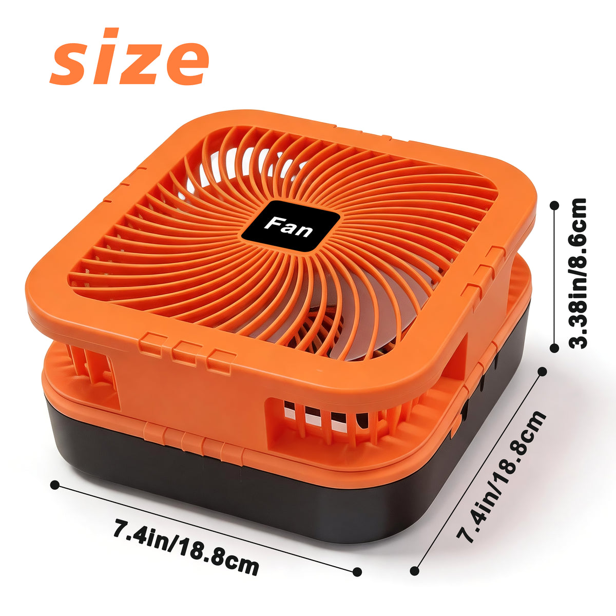Solar Camping Fan with LED Light, 4000mAh Rechargeable Tent Fan, 4 Speeds, 90° Oscillation, Portable Outdoor Fan for Camping, Travel and Emergency Use
