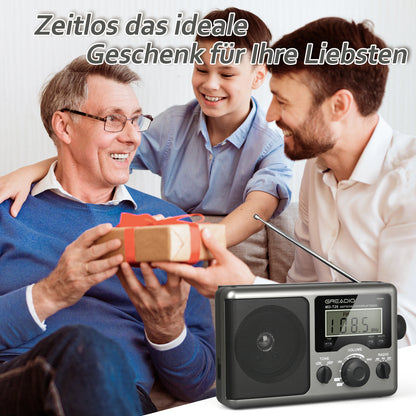 Jazmm AM FM Portable Radio Battery Operated Radio, AC/Battery Dual Power, small radio with and Big Speaker, Standard Earphone Jack, High/Low Tone Mode Large Knob for Home/Outdoor Use