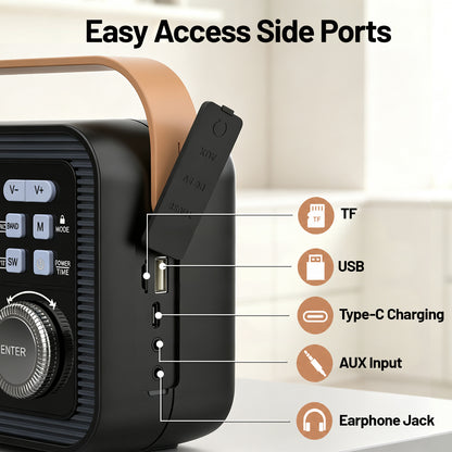 NEW 2026 Portable AM FM Radio with NOAA Weather Alert, AA Battery Backup, 10W Loud Speaker Tabletop Transistor Radio
