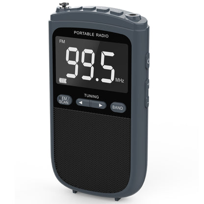 Jazmm AM/FM Rechargeable Portable Transistor Radio with NOAA Weather Alert, LCD Display, Earphone Jack, Digital Clock, for Emergency, Hurricane, Outdoor Activities