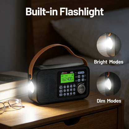 NEW 2026 Portable AM FM Radio with NOAA Weather Alert, AA Battery Backup, 10W Loud Speaker Tabletop Transistor Radio