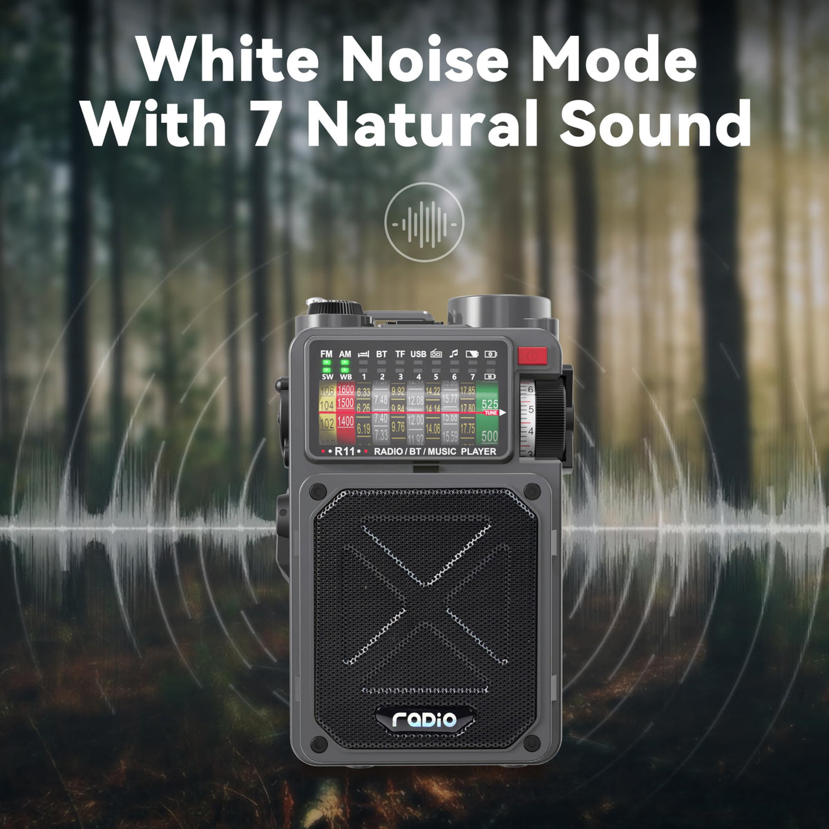 Jazmm Solar Emergency Radio with 4000mAh Power Bank, Hand Crank & Bluetooth 5.0, Portable Survival Radio with SOS Alarm/Flashlight, NOAA Weather/FM/AM/SW for Camping, Hiking, Blackouts