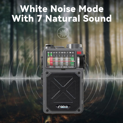 Jazmm Solar Emergency Radio with 4000mAh Power Bank, Hand Crank & Bluetooth 5.0, Portable Survival Radio with SOS Alarm/Flashlight, NOAA Weather/FM/AM/SW for Camping, Hiking, Blackouts