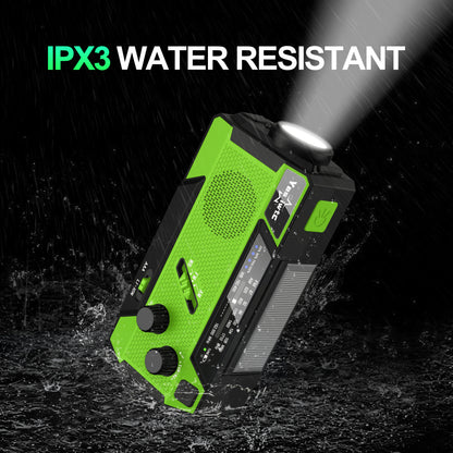 Jazmm Hand Crank Emergency Radio, Emergency Radio,Solar Radio,NOAA/AM/FM Weather Radio, 7400mWh Battery Operated 3 in 1 Charging Cable, LED Reading Light,SOS, for Winter Storm Hurricane Survival Gear